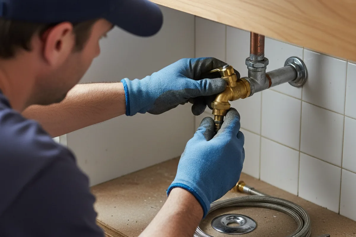 Shutoff valve and fitting work during Burst Pipe Repair in Elmhurst